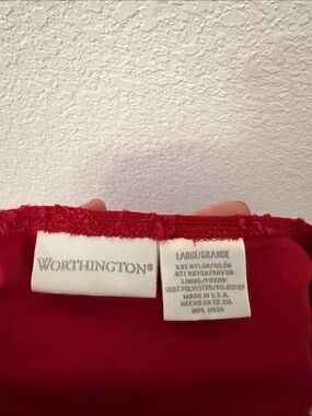 Worthington Deep Red textured Lined Blouse